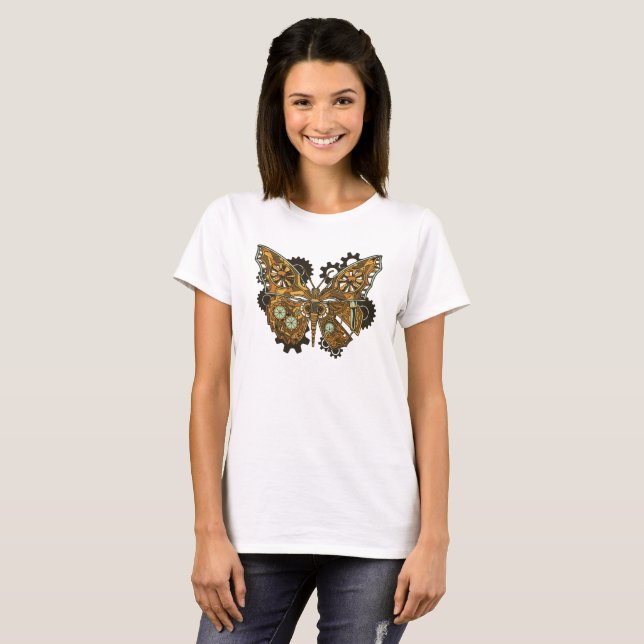 Steampunk Mechanical Butterfly Wings  T-Shirt (Front Full)
