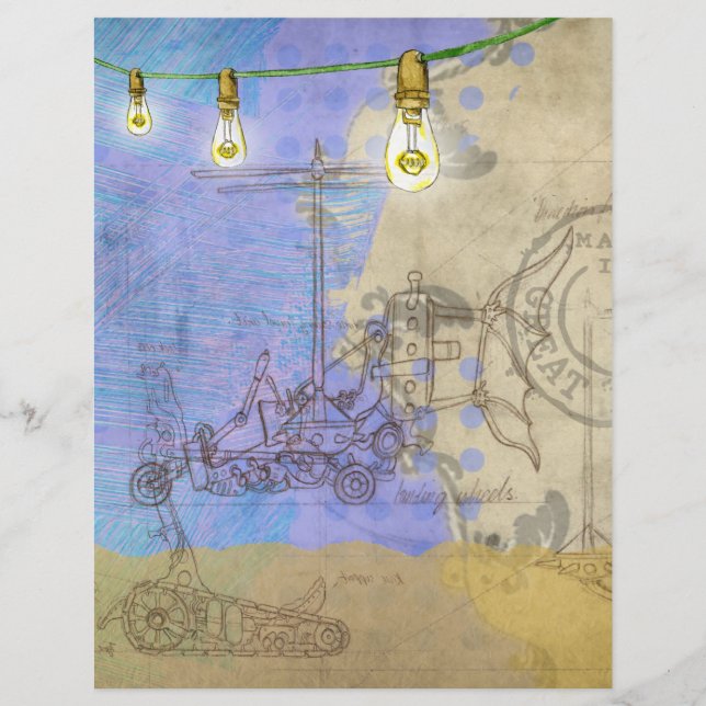 Steampunk Mechanical Edison Light Bulb Architect (Front)