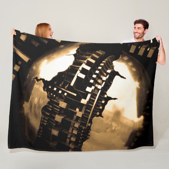 Steampunk Mechanical Gears Fleece Blanket (In Situ)
