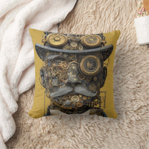 Steampunk Mechanical Gentleman Cushion