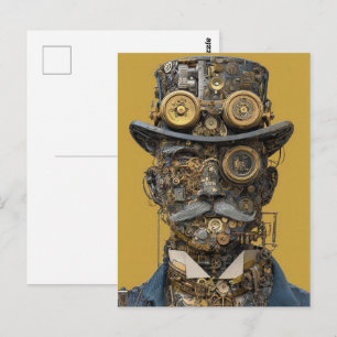 Steampunk Mechanical Gentleman Postcard