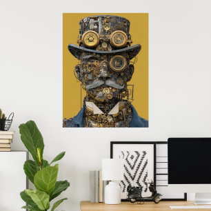 Steampunk Mechanical Gentleman Poster