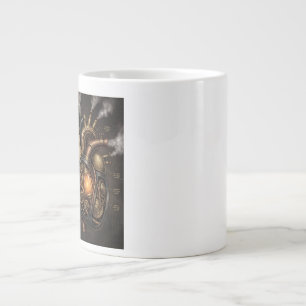 Steampunk Mechanical Heart Anatomical Blueprint  Large Coffee Mug