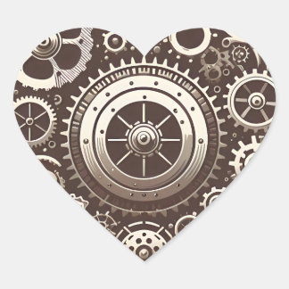 Steampunk Mechanical Heart Heart Sticker