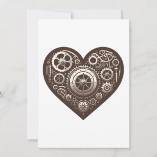 Steampunk Mechanical Heart Invitation