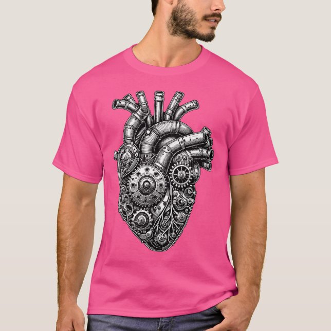 Steampunk Mechanical Heart T-Shirt (Front)
