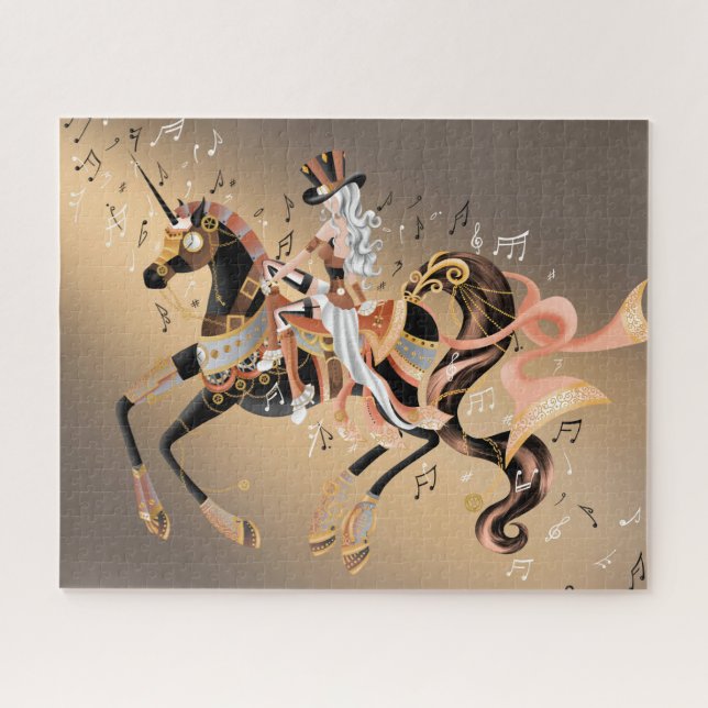 Steampunk Mechanical Horse & Lady  Jigsaw Puzzle (Horizontal)