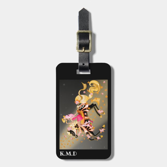 Steampunk Mechanical Horse & Lady  Luggage Tag (Front Vertical)
