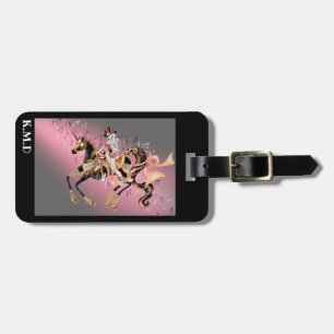 Steampunk Mechanical Horse & Lady  Luggage Tag