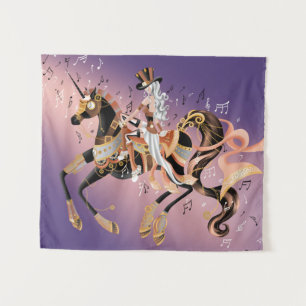 Steampunk Mechanical Horse & Lady  Tapestry