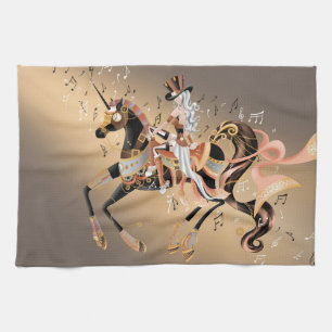 Steampunk Mechanical Horse & Lady Tea Towels