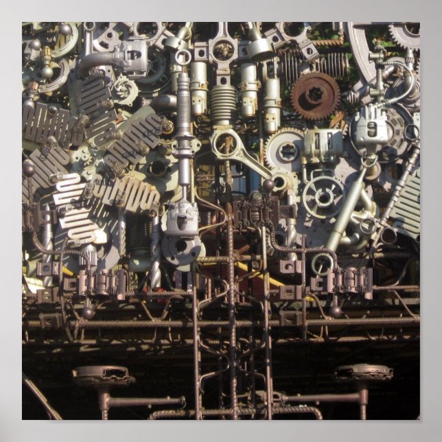 Steampunk mechanical machinery machines poster (Front)