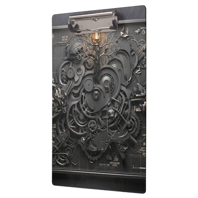 Steampunk Mechanical Map Clipboard (Left)