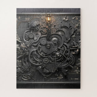 Steampunk Mechanical Map Jigsaw Puzzle