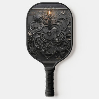 Steampunk Mechanical Map Pickleball Paddle