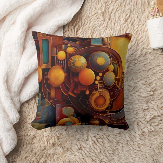 Steampunk Mechanical Orb Composition Cushion (Blanket)