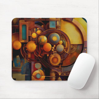Steampunk Mechanical Orb Composition Mouse Mat