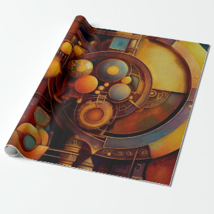 Steampunk Mechanical Orb Composition Wrapping Paper
