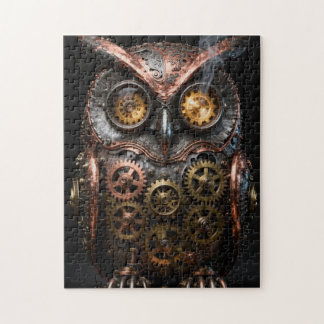 Steampunk Mechanical Owl Portrait Jigsaw Puzzle