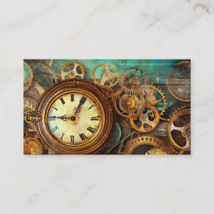 Steampunk Mechanical Vintage Industrial Cyberpunk Business Card