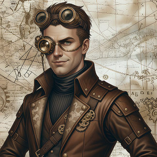 Steampunk men decoupage paper