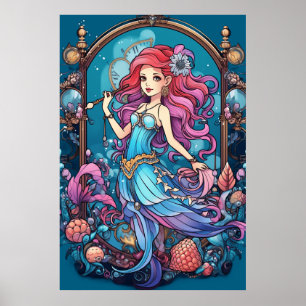 Steampunk Mermaid For Girls or Boys on a Wall  Poster