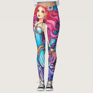 Steampunk Mermaid Princess on Customised Tight L Leggings
