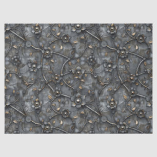 Steampunk Metal Flower Pattern for Decoupage Tissue Paper