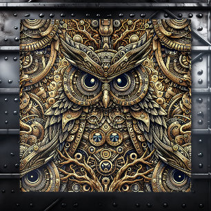 Steampunk Metal Gears and Owl Acrylic Print