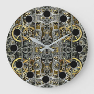 Steampunk Metal Gears Round Wall Clock