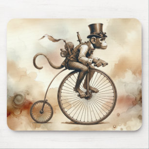 Steampunk Monkey Riding a Penny-farthing Bike Mouse Mat