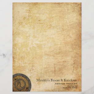 Steampunk Monogram Antique M Custom Letterhead