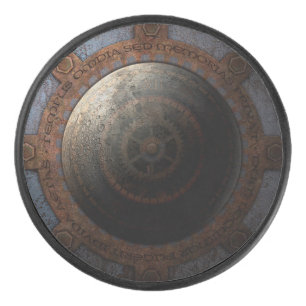 Steampunk Moon Clock Time Metal Gears Hockey Puck