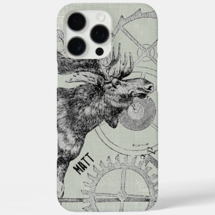 Steampunk Moose Wildlife iPhone 16 Pro Max Case