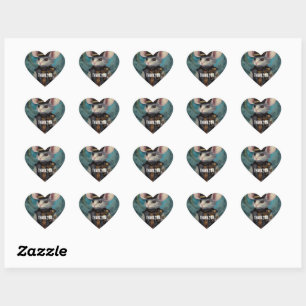 Steampunk Mouse Captain Muffin Heart Sticker