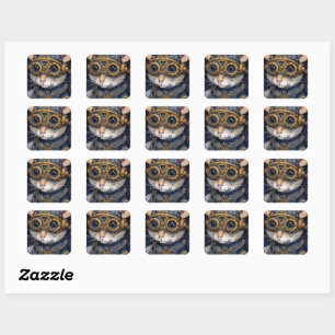 Steampunk Mouse Captain Sprinkle Square Sticker