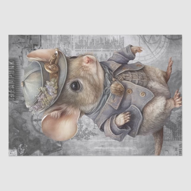Steampunk Mouse Tissue Paper (Front)