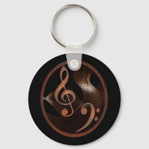 Steampunk Music Design Keychain