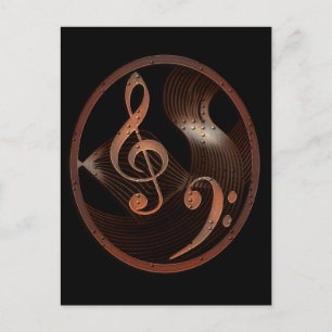 Steampunk Music Design postcard