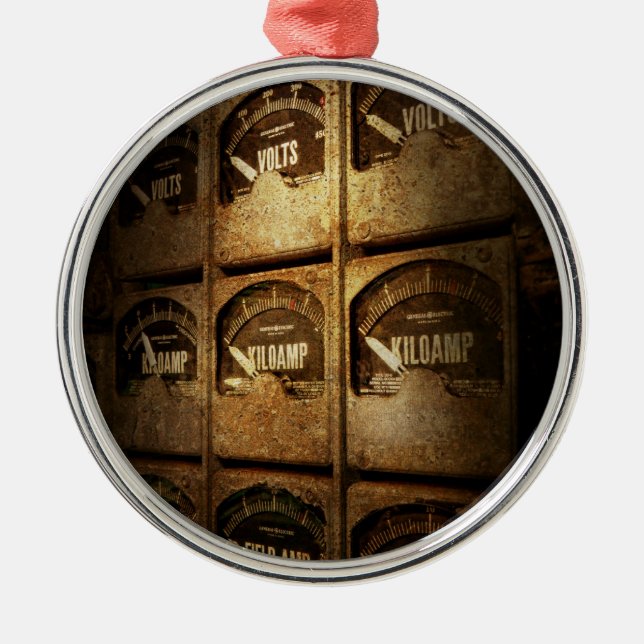 Steampunk - Naval - Electric - Power Grid Metal Tree Decoration (Front)