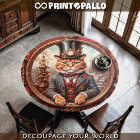 Steampunk noble red cat in a frame