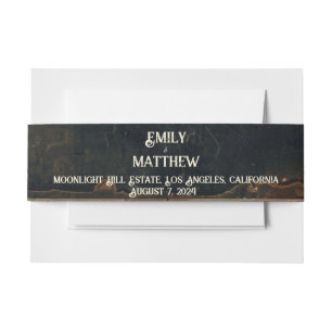 Steampunk Noir Affair Invitation Belly Band