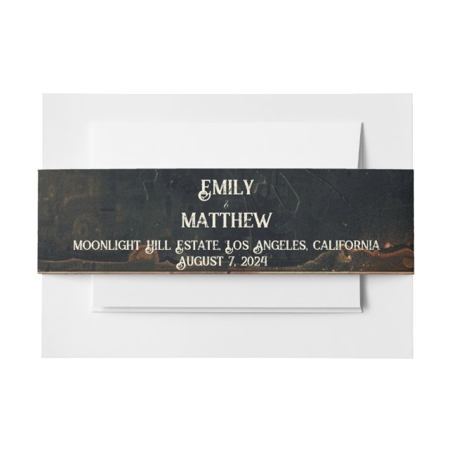 Steampunk Noir Affair Invitation Belly Band (Front Example)