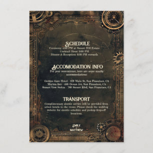 Steampunk Noir Affair Wedding Enclosure Card