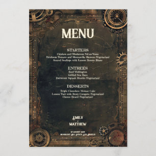 Steampunk Noir Affair Wedding Menu