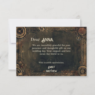 Steampunk Noir Affair Wedding Thank You Card