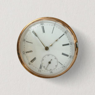 Steampunk Nostalgic Tempus Fugit Fob Watch 3 Cm Round Badge