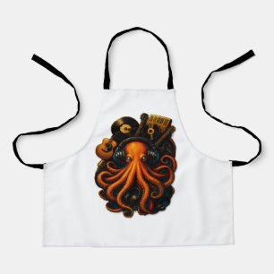 “Steampunk Octopus Apron – Artistic Cooking Gift f
