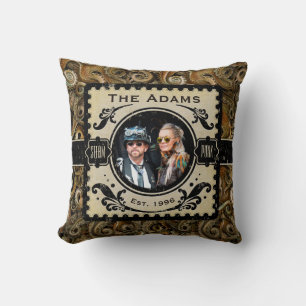 Steampunk Octopus Brown Victorian Anniversary Cushion