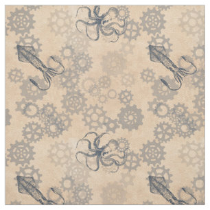 Steampunk Octopus Fabric